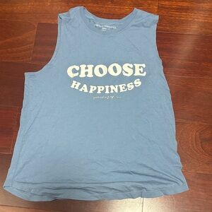 Spiritual gangster Blue Sleeveless 'Choose Happiness' Top size small